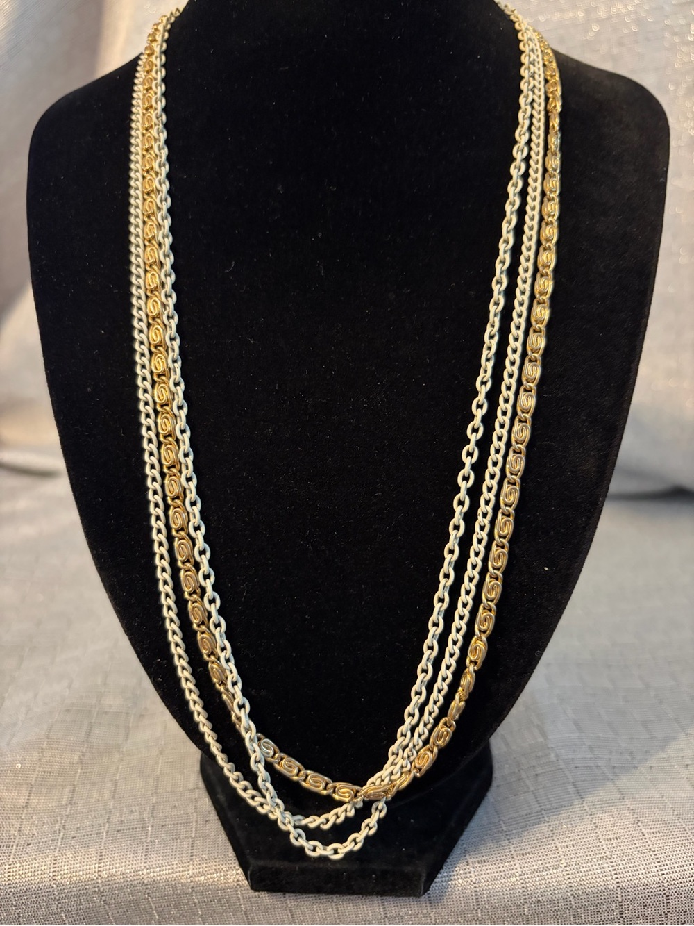 Women’s Two-Tone Multi-Chain Necklace - Gold and Silver